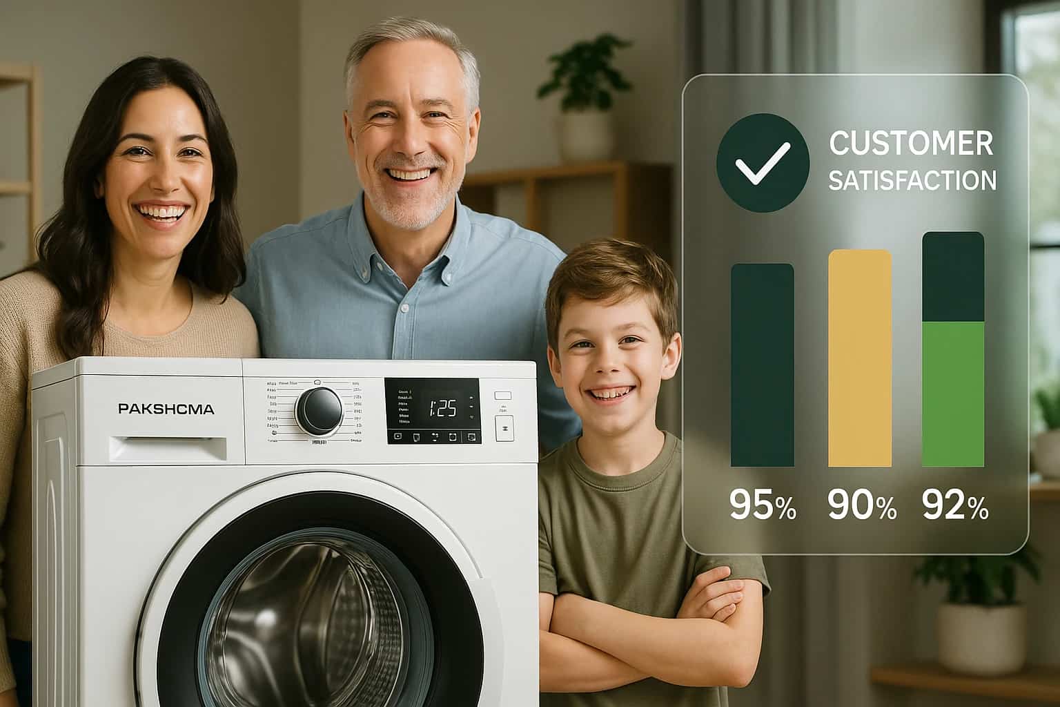 میزان رضایت مردم از لباسشویی پاکشوما