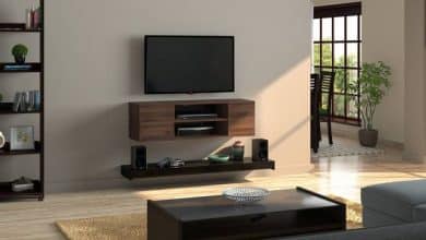 تصویر از میز تلویزیون دیواری برای خانه کوچک + ۲۰ مدل زیبا و شیک + قیمت روز
